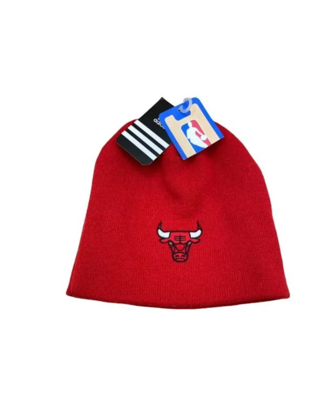 NWT New Adidas Chicago Bulls Red Bull Youth Beanie Uncuffed NBA Store Tag